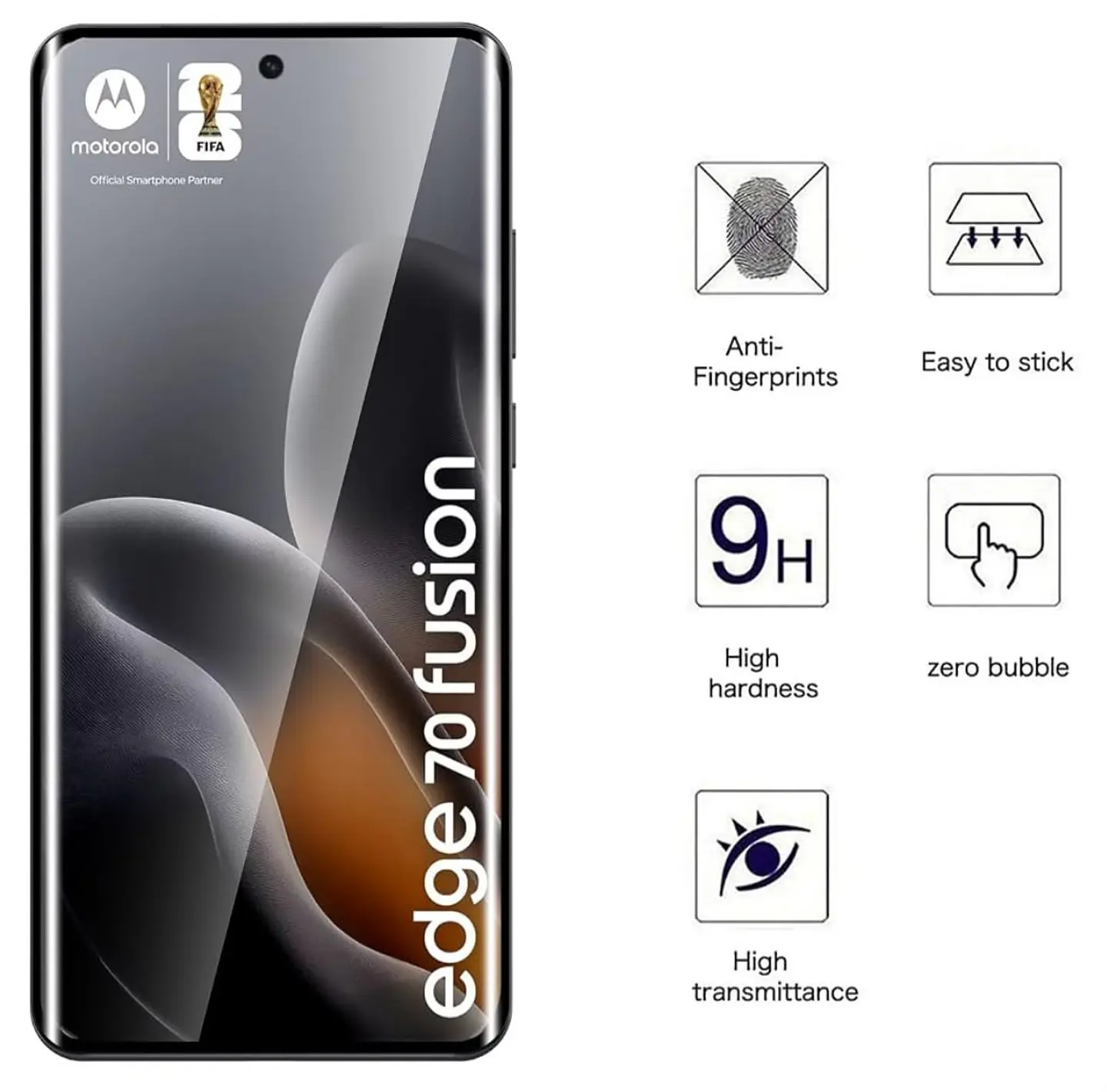 Lamina Curva Vidrio Templado Para Motorola Edge 70 Fusion 5g 2