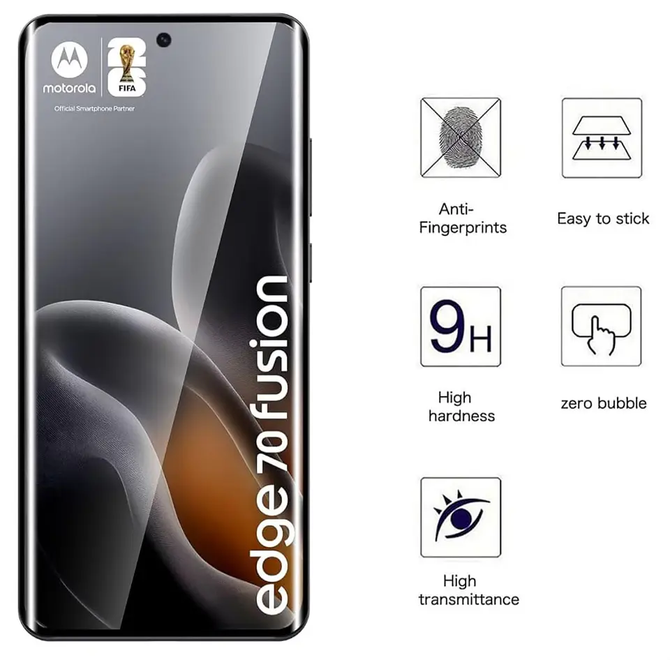 Lamina Curva Vidrio Templado Para Motorola Edge 70 Fusion 5g 2