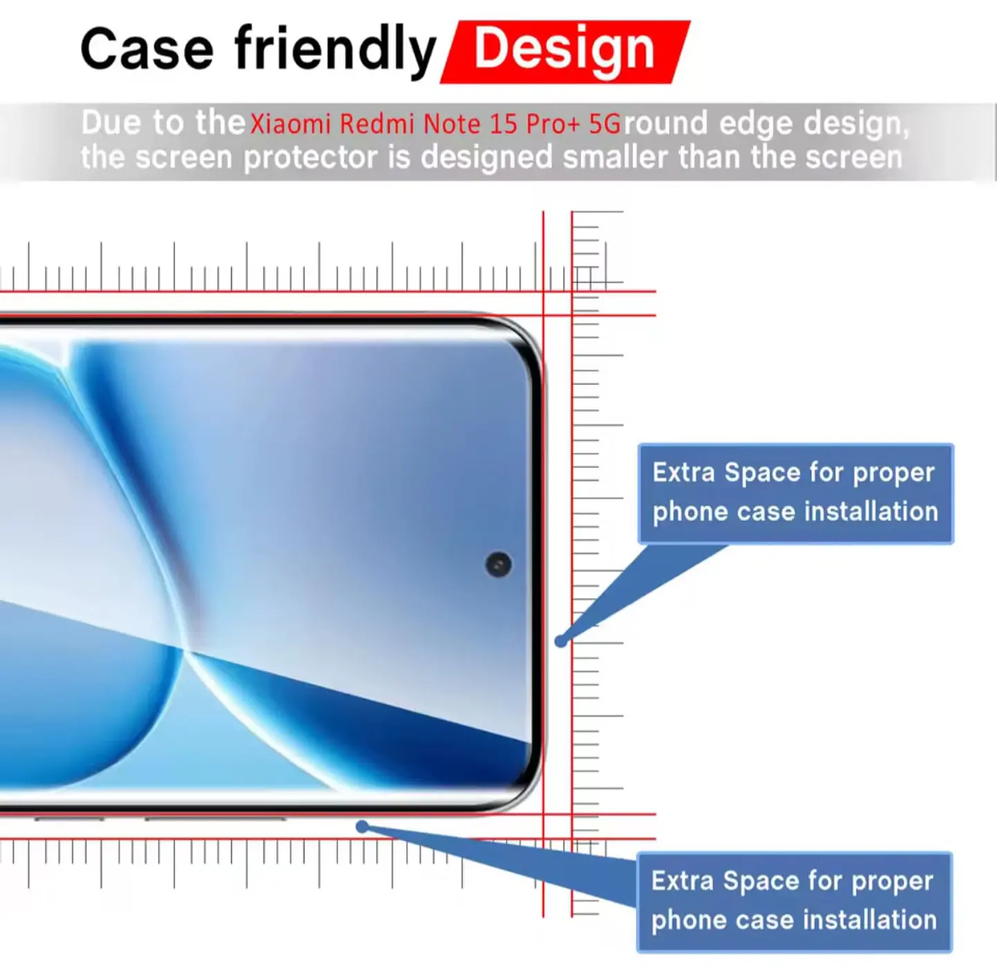 Lamina Curva Vidrio Templado Para Redmi Note 15 Pro Plus 5g 6