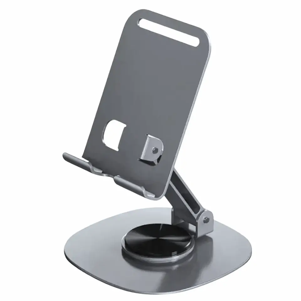 Soporte de Mesa de Acero para Tablet y Celular 360° Giratorio  1