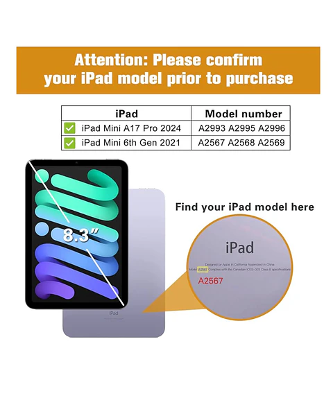 Funda Smart Cover Con Ranura Para iPad Mini 7 2024