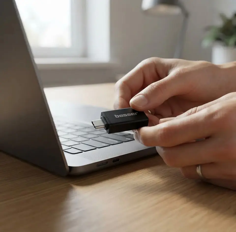 Adaptador Otg Usb-c 3.1 M/h A Usb-a 3.0 De Aluminio Besser 6
