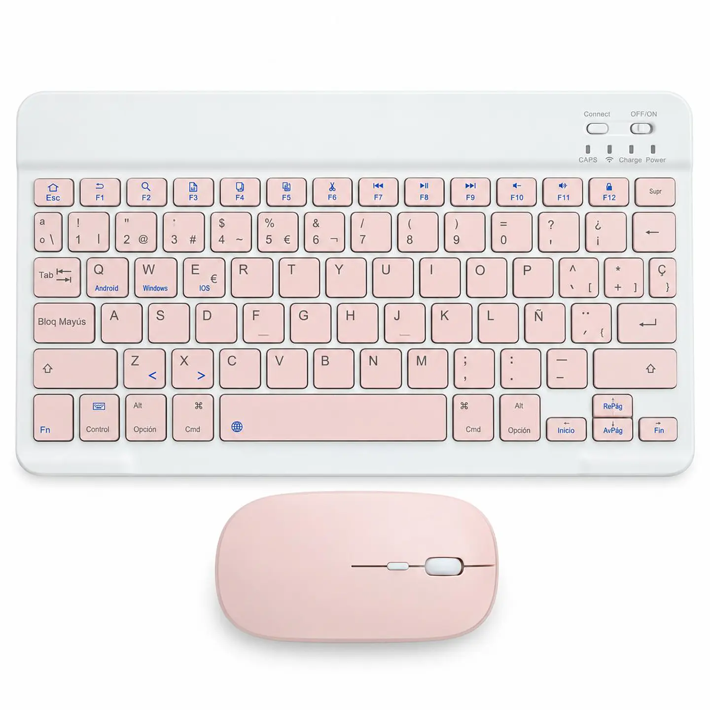 Teclado Y Mouse Inalámbrico Bluetooth Para Tablet Español 1