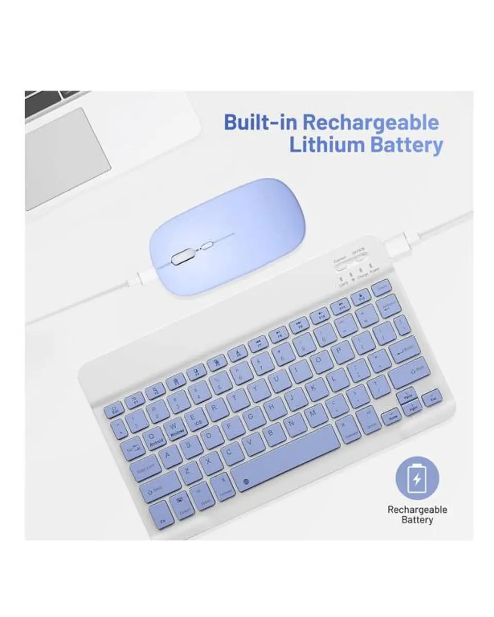 Teclado Y Mouse Inalámbrico Bluetooth Para Tablet Español 10