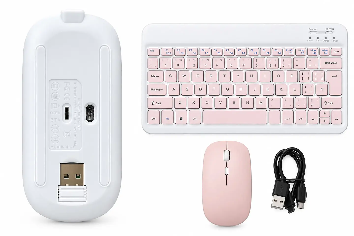 Teclado Y Mouse Inalámbrico Bluetooth Para Tablet Español 5