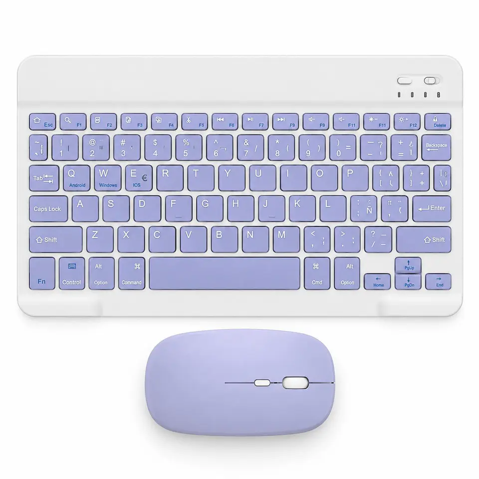 Teclado Y Mouse Inalámbrico Bluetooth Para Tablet Español 7