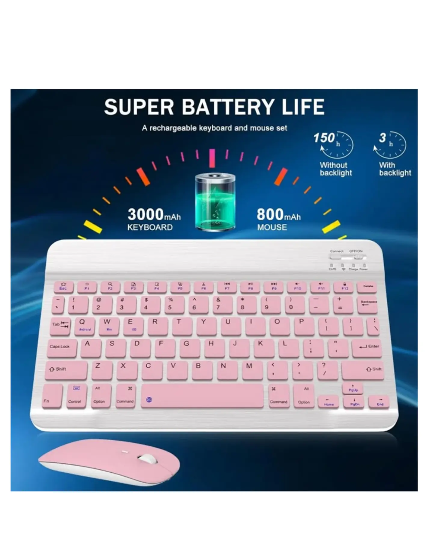 Teclado Y Mouse Inalámbrico Bluetooth Para Tablet Español 4