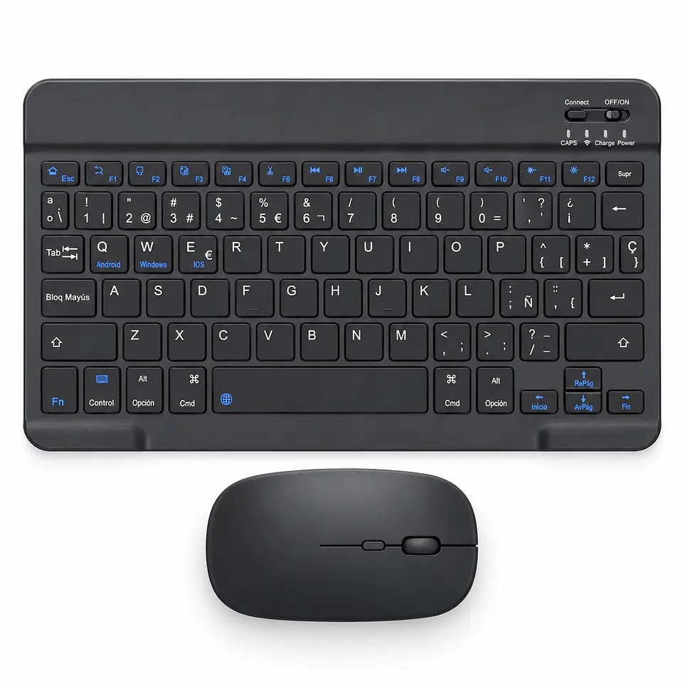 Teclado Y Mouse Inalámbrico Bluetooth Para Tablet Español 13