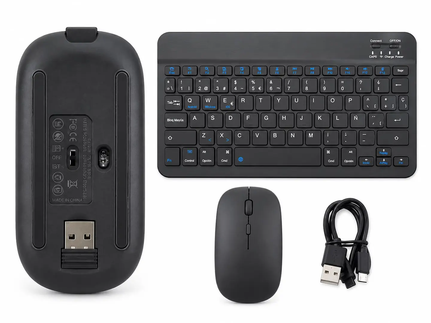 Teclado Y Mouse Inalámbrico Bluetooth Para Tablet Español 16