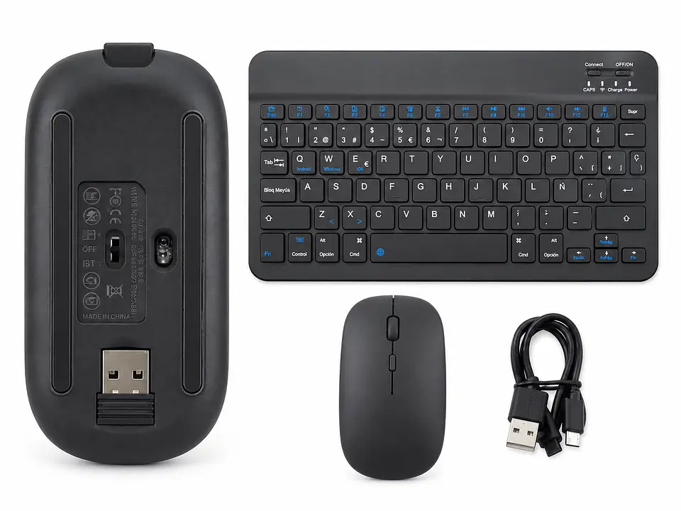 Teclado Y Mouse Inalámbrico Bluetooth Para Tablet Español 16
