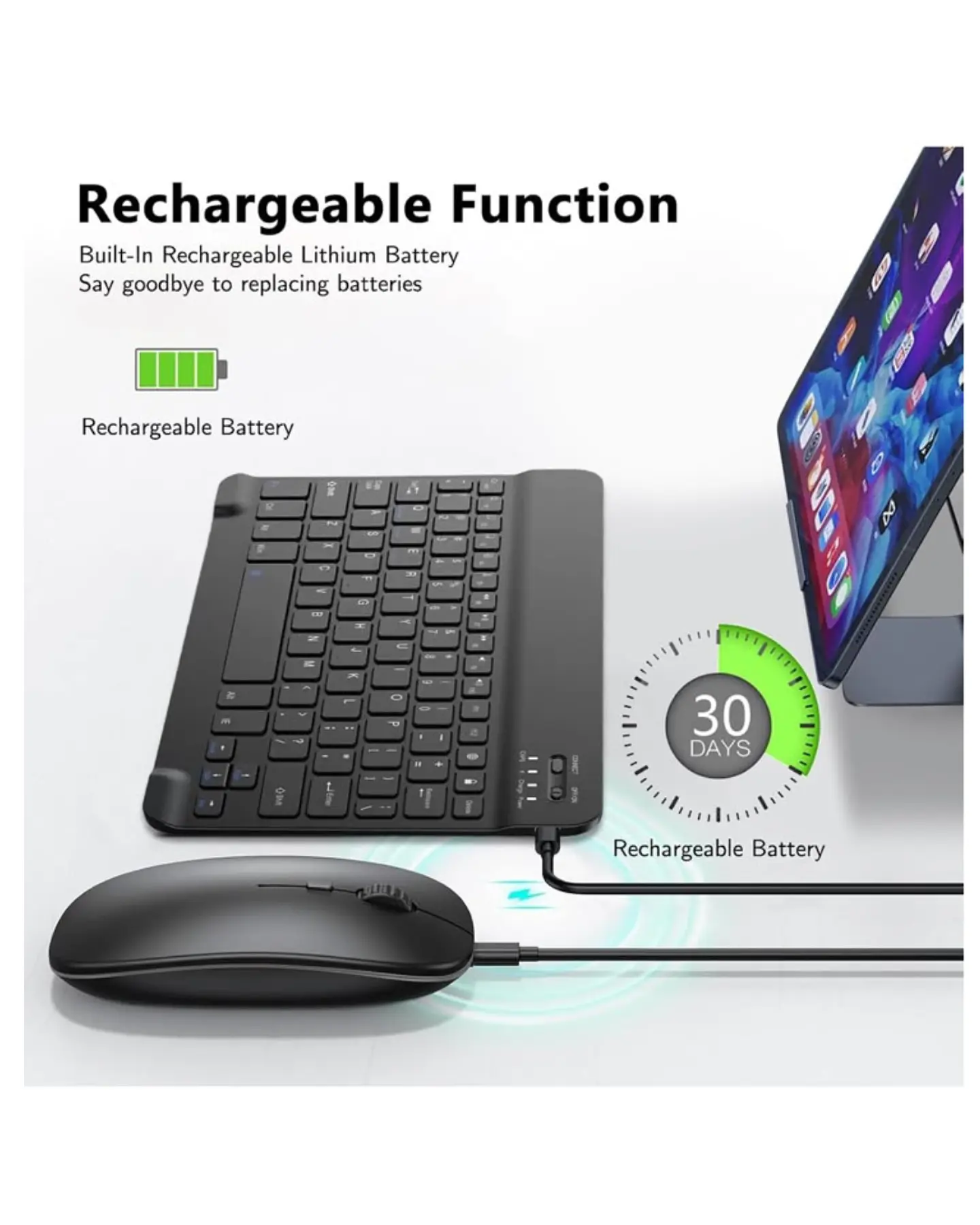 Teclado Y Mouse Inalámbrico Bluetooth Para Tablet Español 15