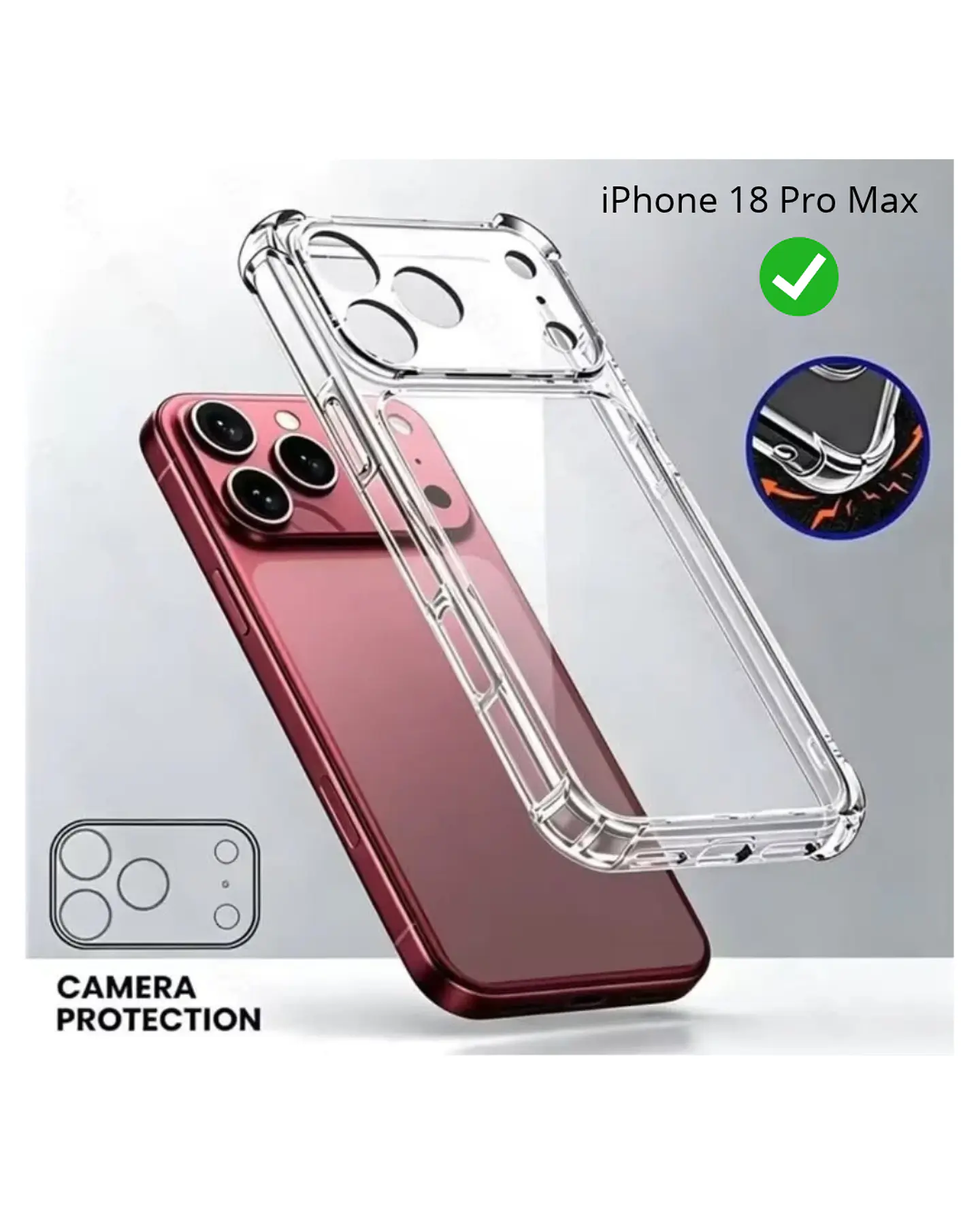 Carcasa Transparente Para iPhone 18 Pro Max 2