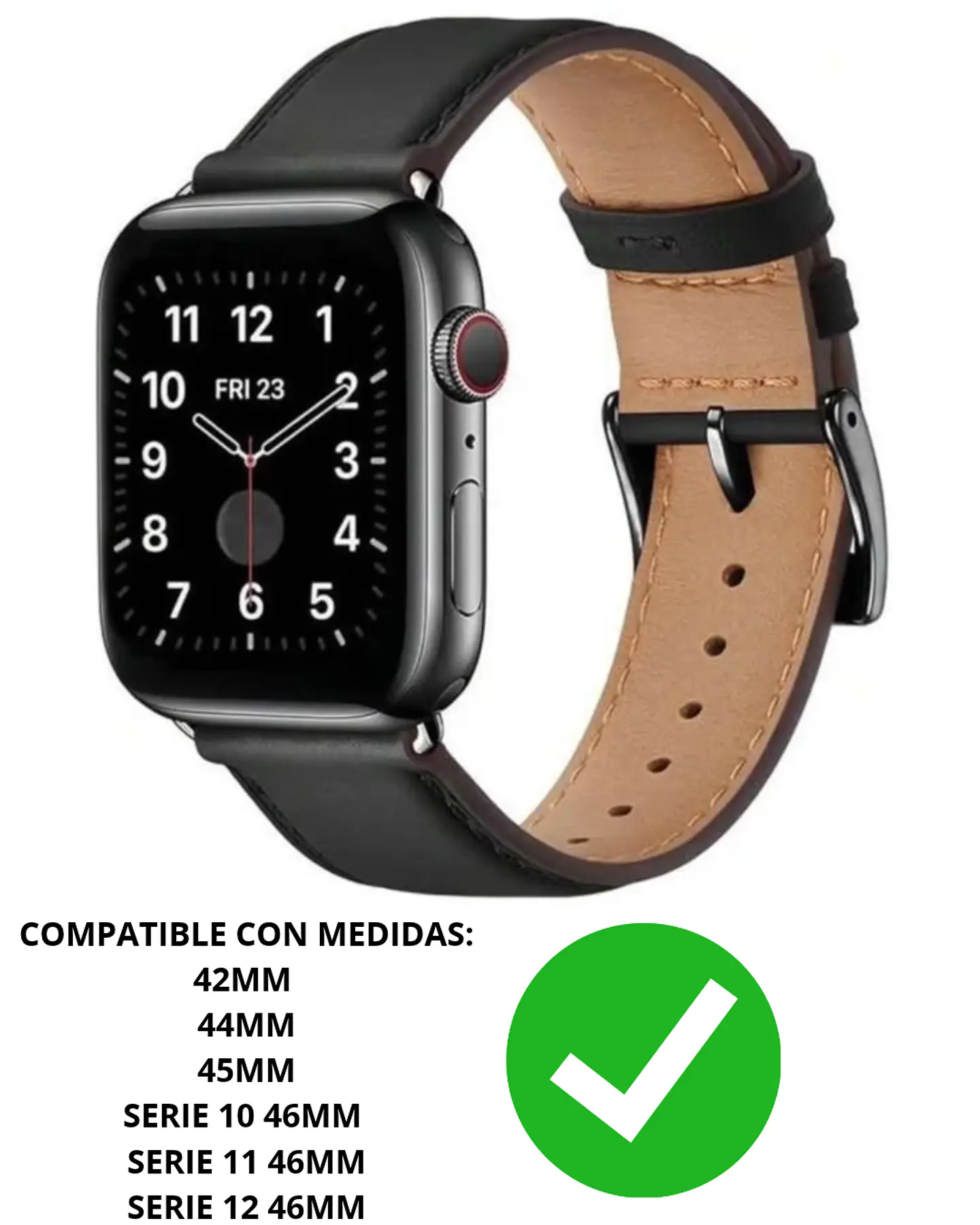 Correa Cuero Premium Para Apple Watch Todas Las Medidas 25