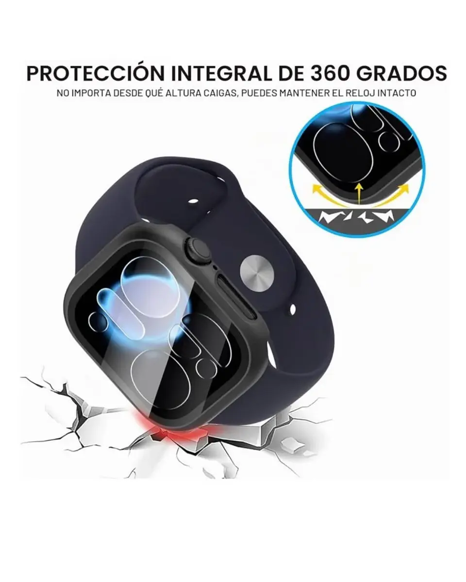 Protector Carcasa Con Vidrio Para Apple Watch Serie 12 46mm  3