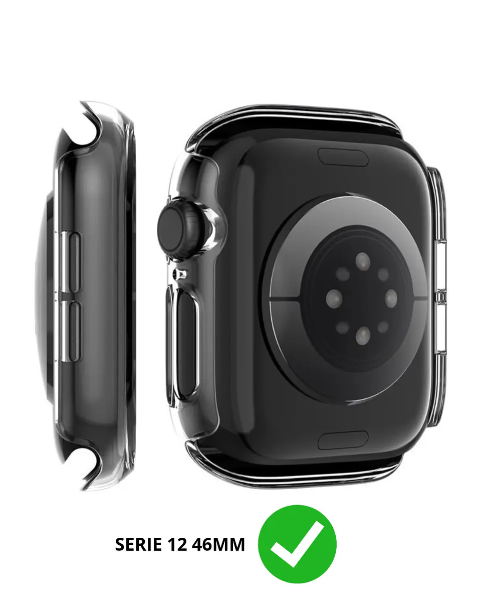 Protector Carcasa Con Vidrio Para Apple Watch Serie 12 46mm  10