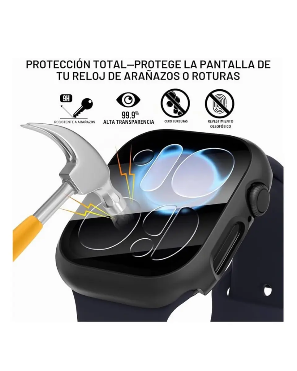 Protector Carcasa Con Vidrio Para Apple Watch Serie 12 42MM  3