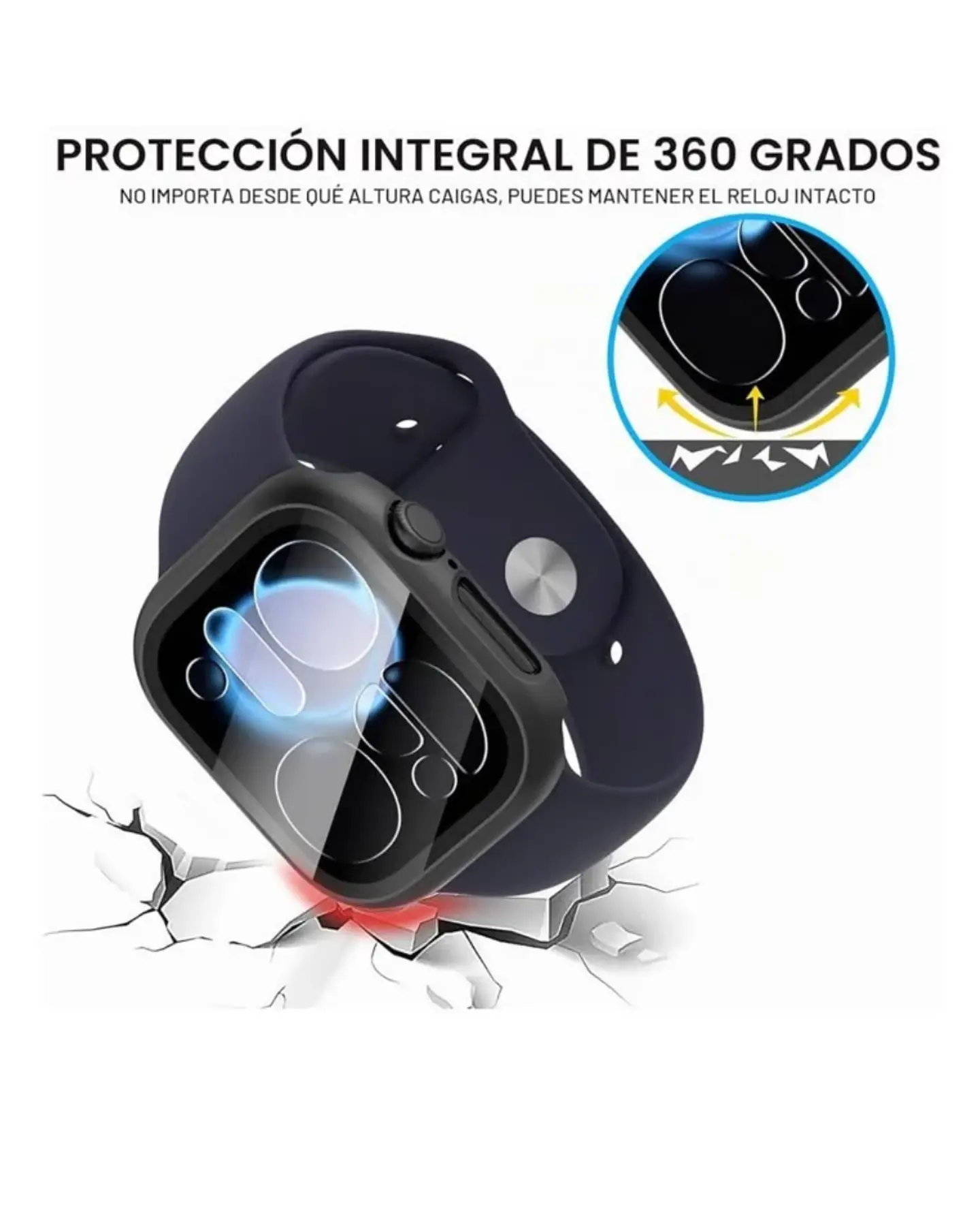 Protector Carcasa Con Vidrio Para Apple Watch Serie 12 42MM  4