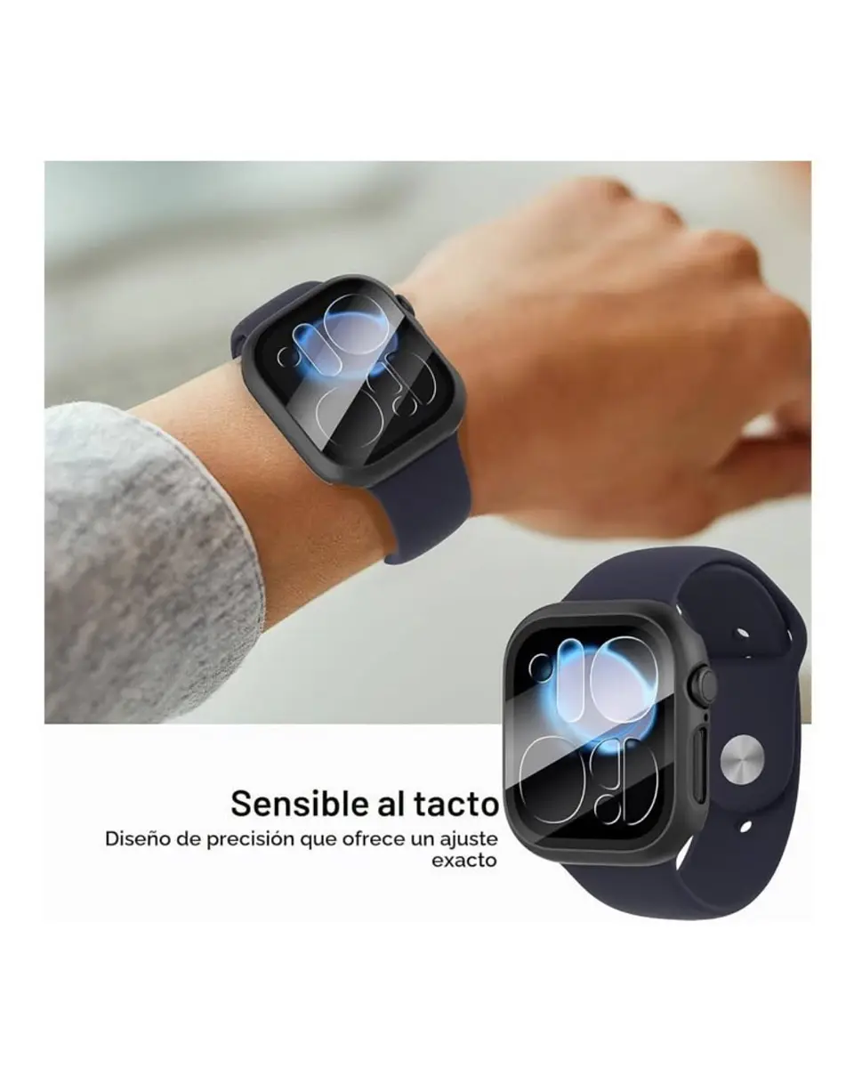 Protector Carcasa Con Vidrio Para Apple Watch Serie 12 42MM  8