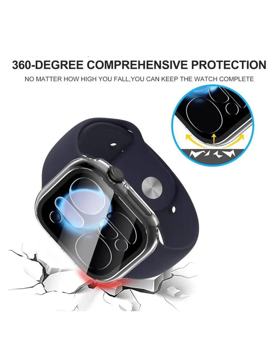Protector Carcasa Con Vidrio Para Apple Watch Serie 12 42MM  11