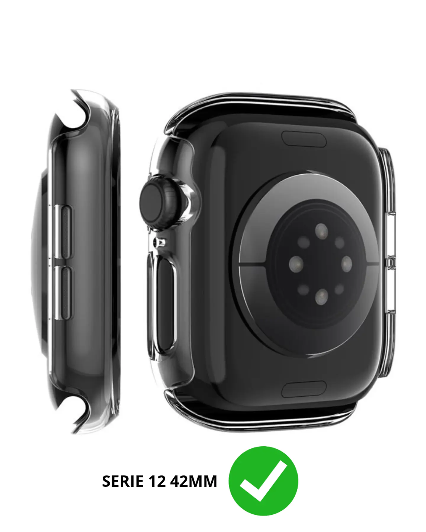 Protector Carcasa Con Vidrio Para Apple Watch Serie 12 42MM  10