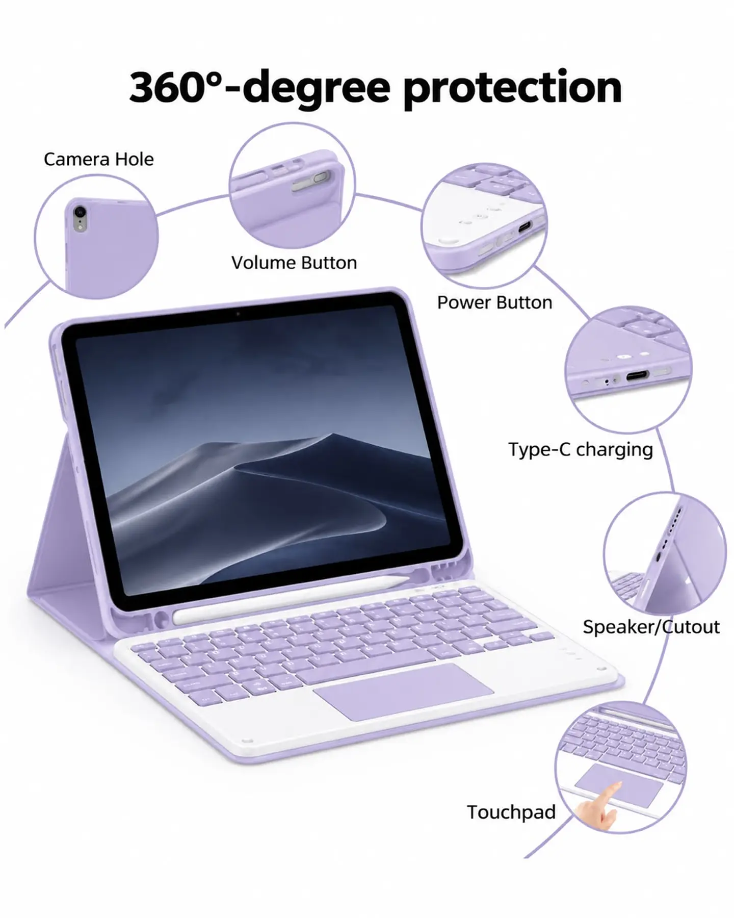 Funda Con Teclado Español Touchpad Para iPad Air 11 M3 2025  12