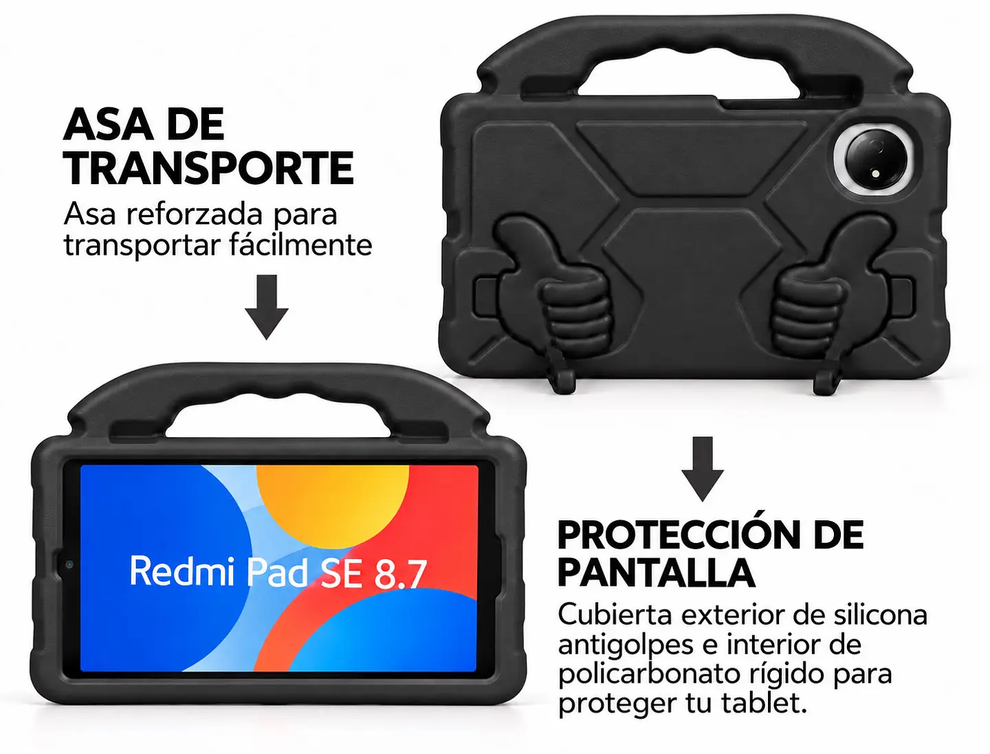 Carcasa Infantil Anti Golpe Goma Eva Para Xiaomi Redmi Pad Se 8.7