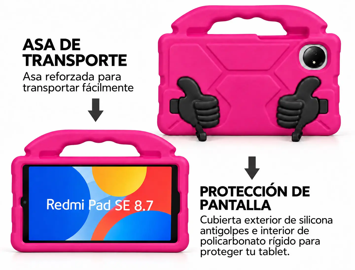 Carcasa Infantil Anti Golpe Goma Eva Para Xiaomi Redmi Pad Se 8.7