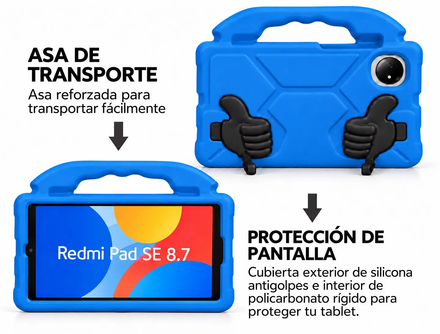 Carcasa Infantil Anti Golpe Goma Eva Para Xiaomi Redmi Pad Se 8.7