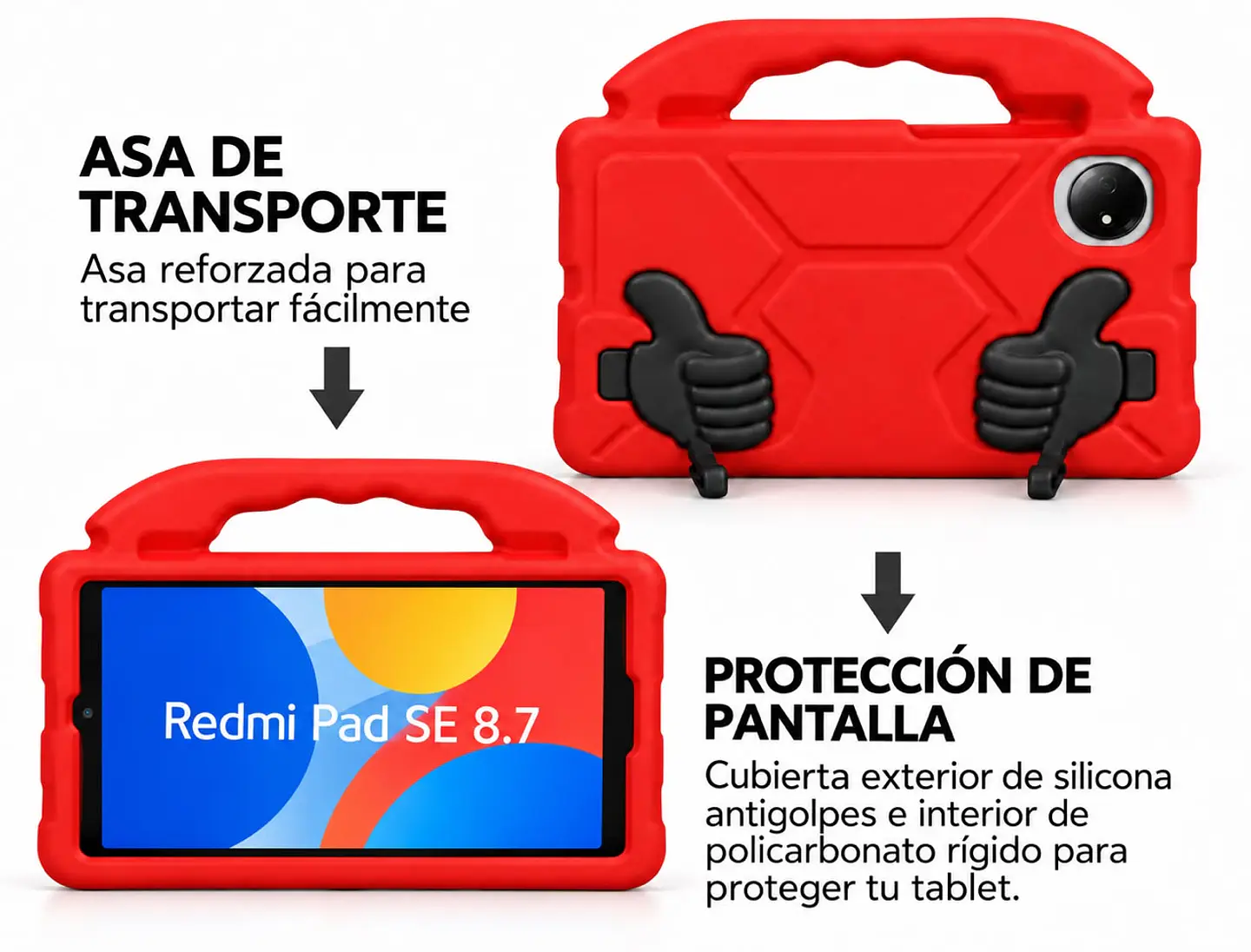 Carcasa Infantil Anti Golpe Goma Eva Para Xiaomi Redmi Pad Se 8.7