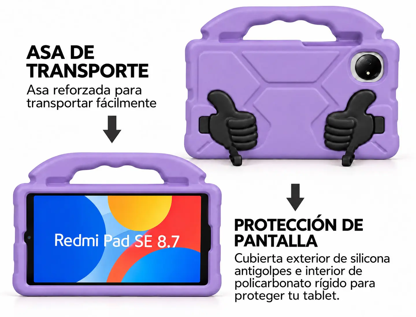 Carcasa Infantil Anti Golpe Goma Eva Para Xiaomi Redmi Pad Se 8.7