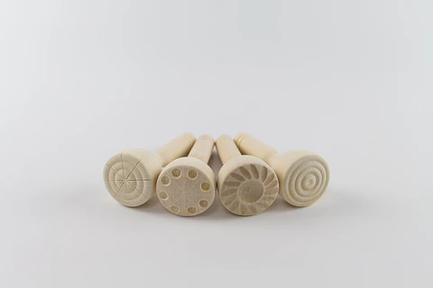4 Sellos de madera para plastilina