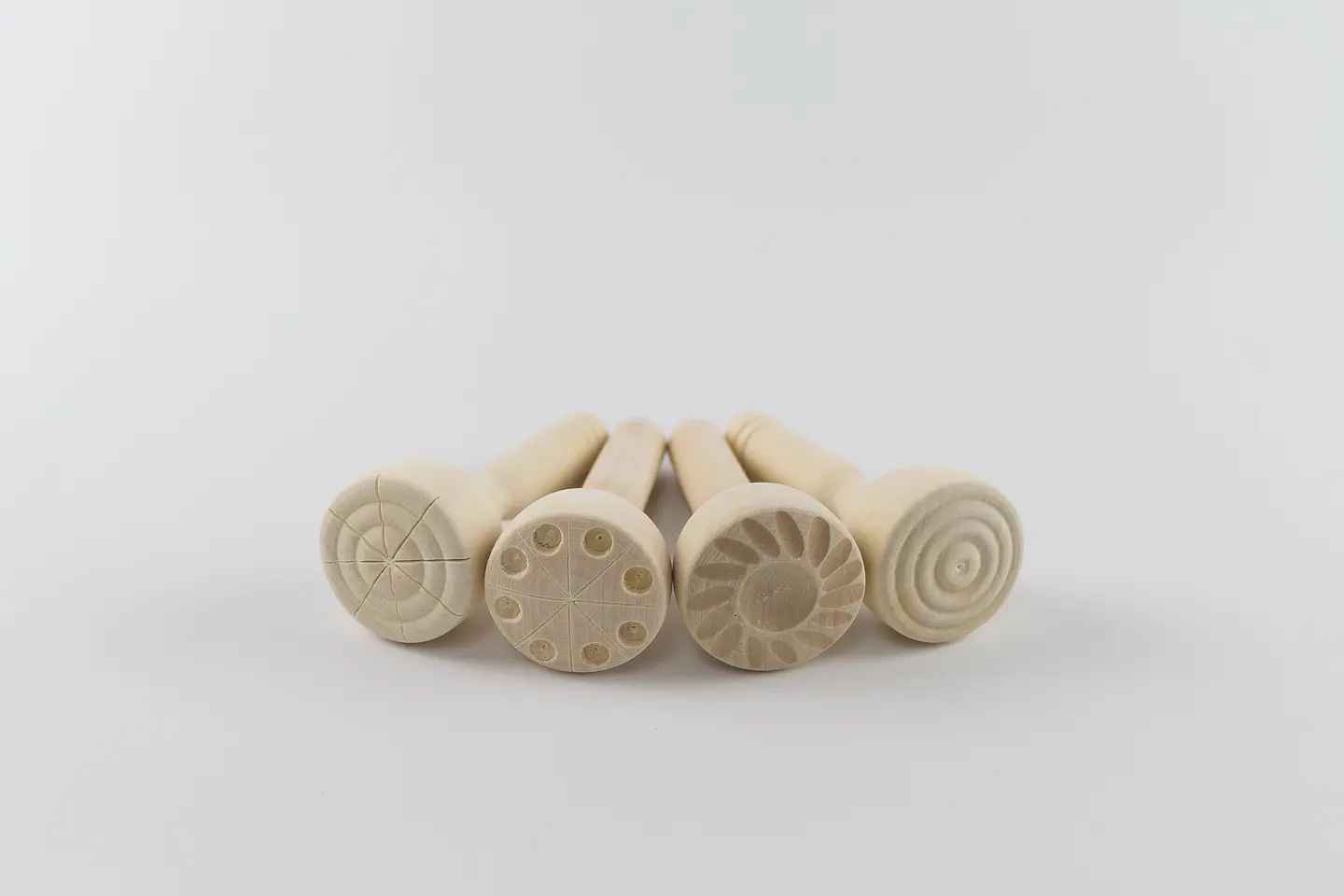 4 Sellos de madera para plastilina 1