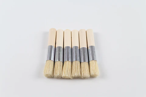 6 Pinceles gruesos de madera 1,4 cm de grosor