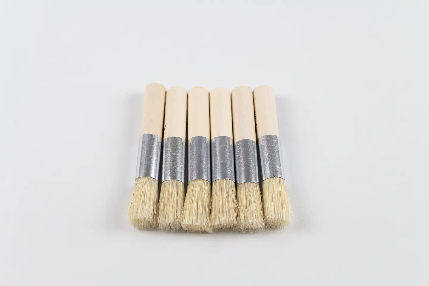 6 Pinceles gruesos de madera 1,4 cm de grosor 1