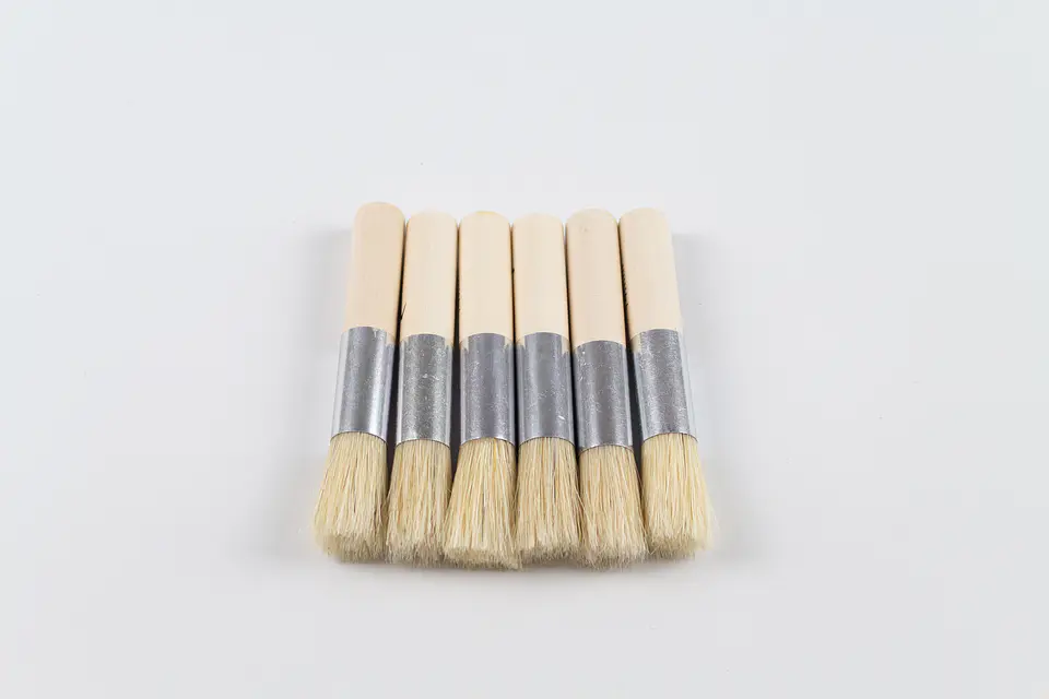 6 Pinceles gruesos de madera 1,4 cm de grosor 1