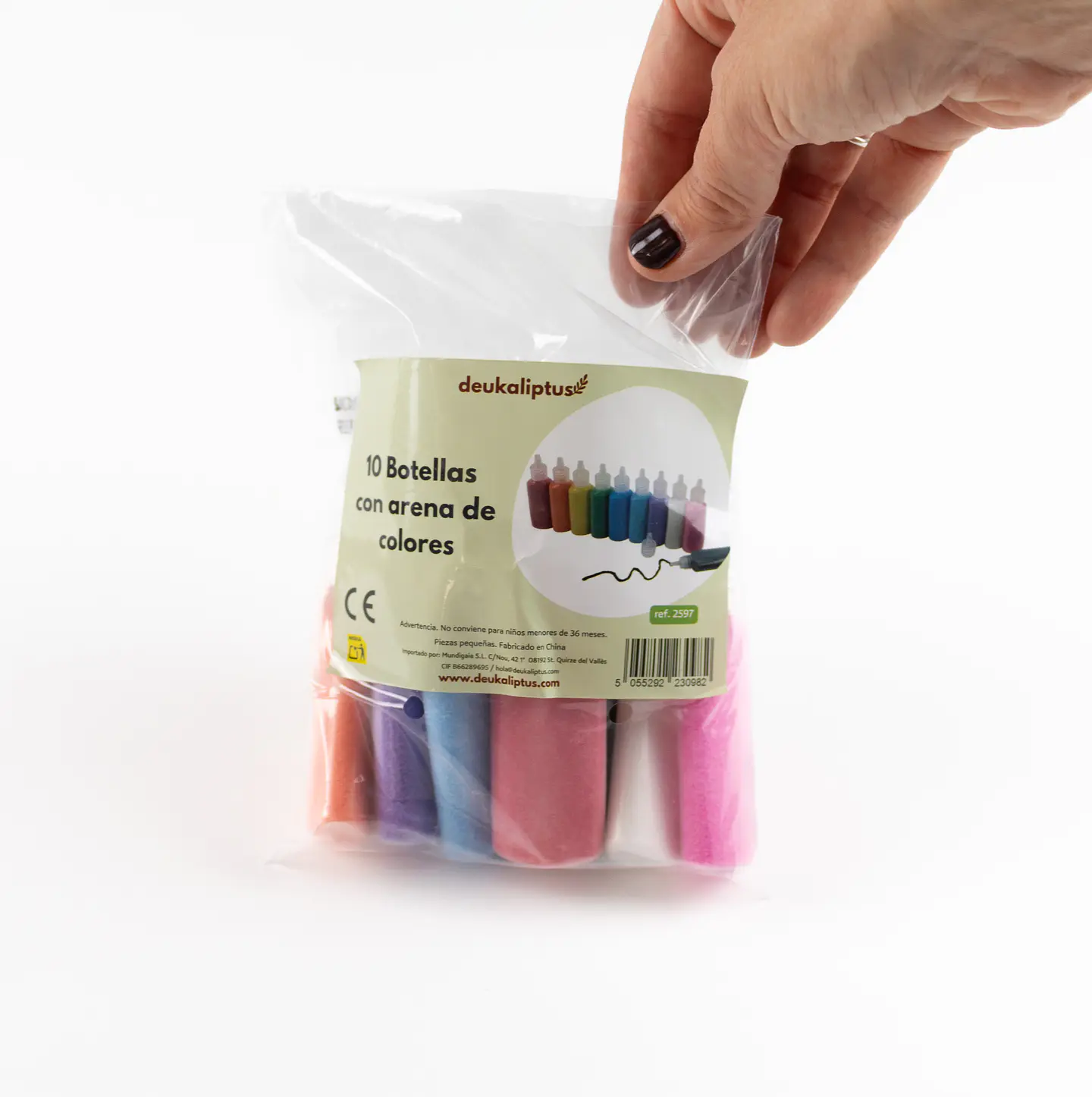 10 Botellas con arena de colores 2