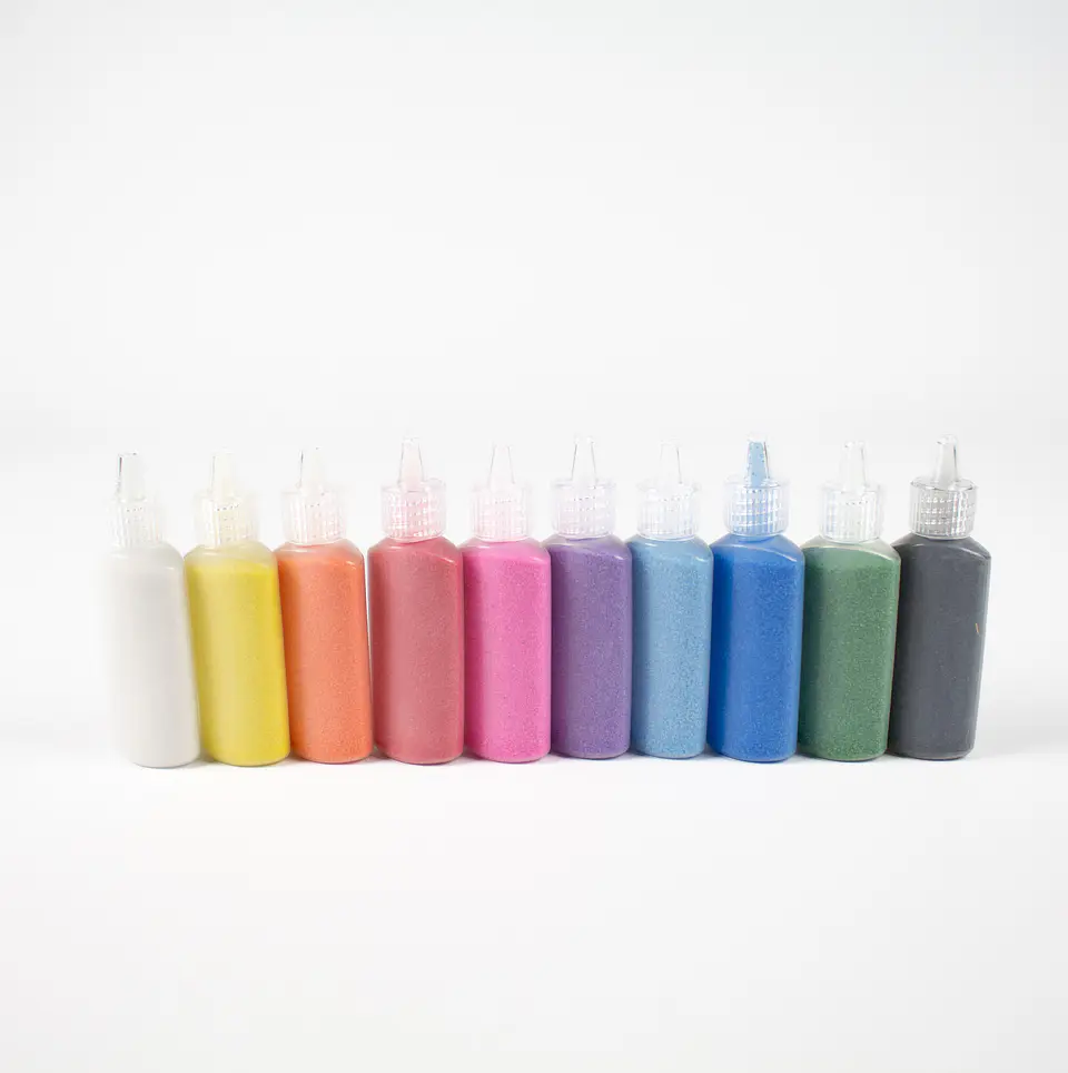10 Botellas con arena de colores 1