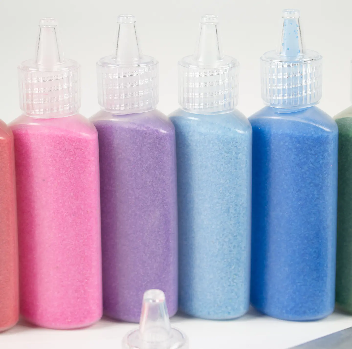 10 Botellas con arena de colores 4