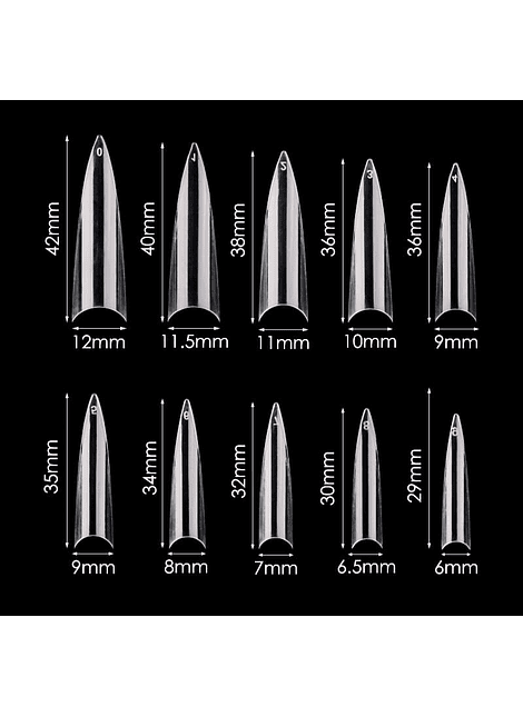 Tips stiletto Curva C x100