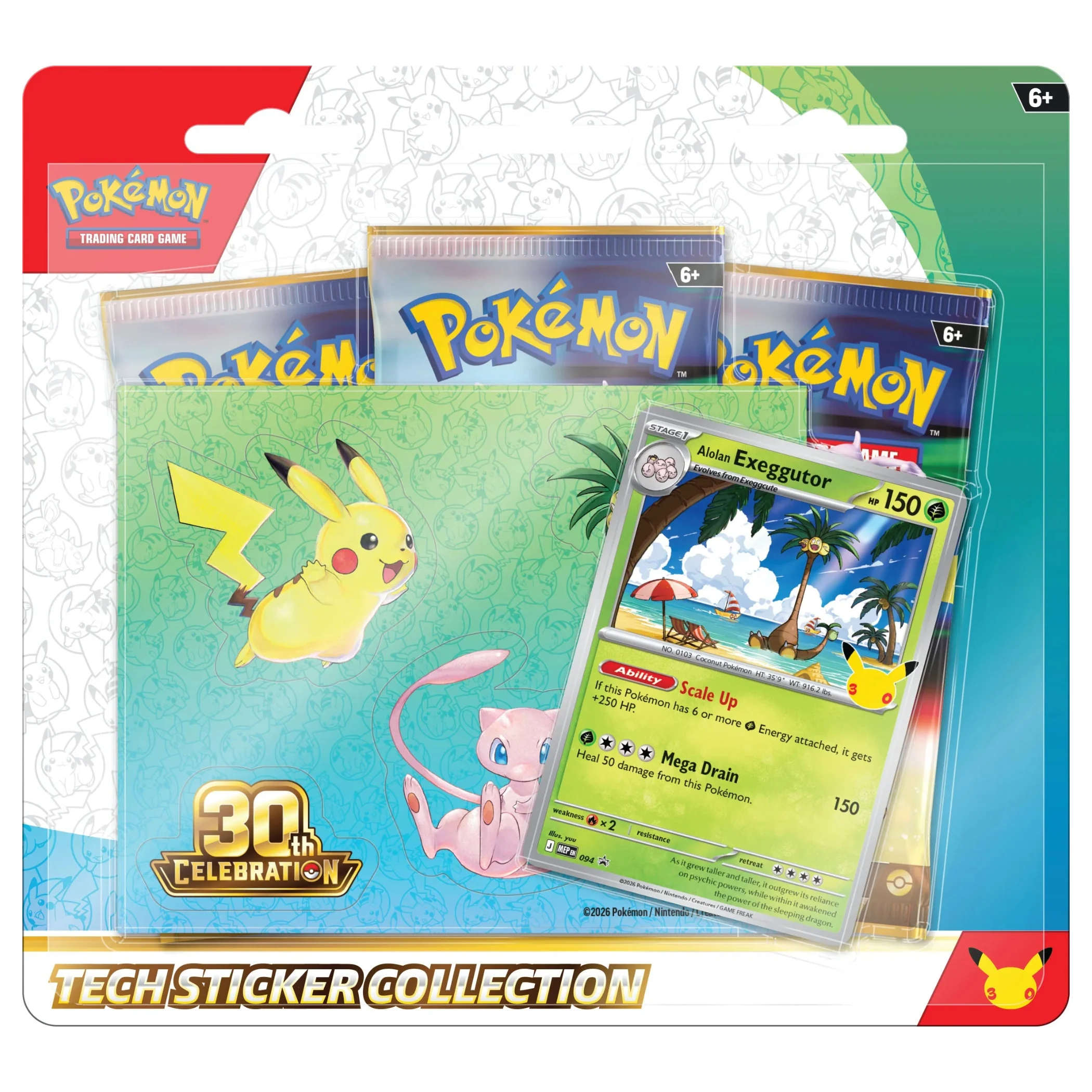 30th Celebration Tech Sticker (Alolan Exeggutor) - Bundle | Ingles 1