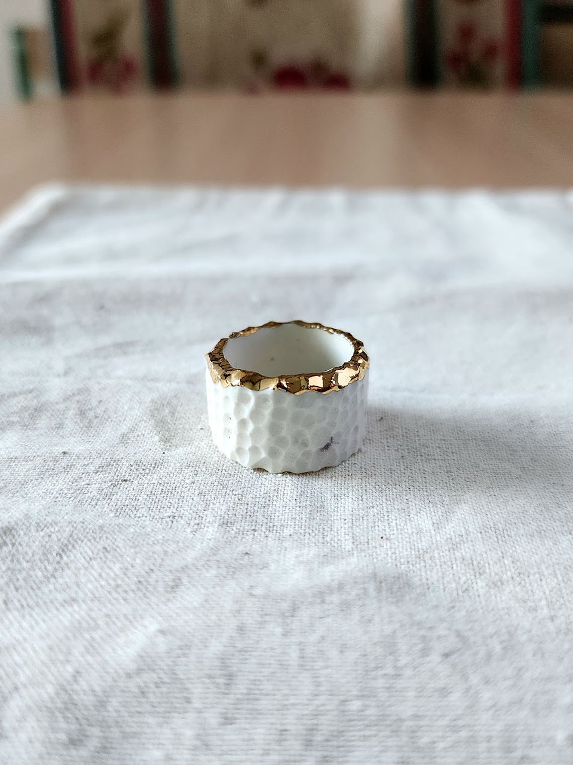 Anillo porcelana blanca talla 15 1