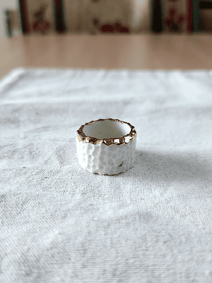 Anillo porcelana blanca talla 15