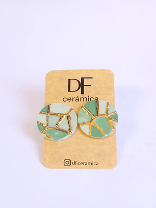 Aros vitral verde grande