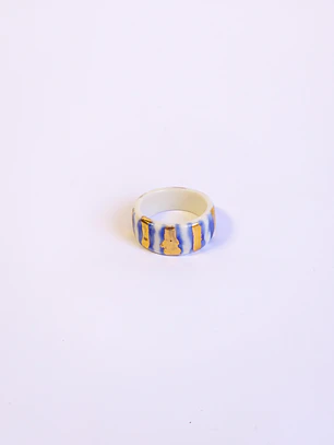 Anillo lineas azules