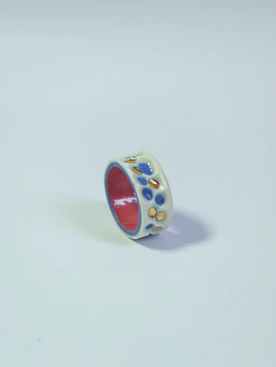 Anillo porcelana tallado talla 24