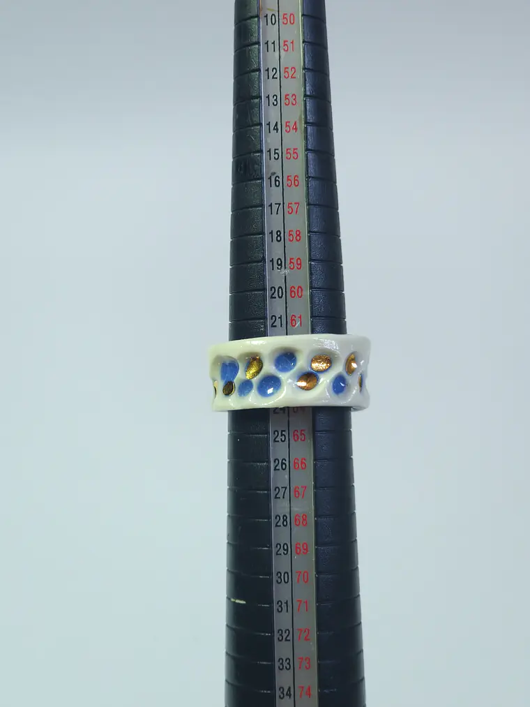 Anillo porcelana tallado talla 24 3