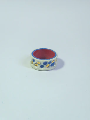 Anillo porcelana tallado talla 24