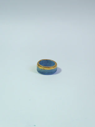 Anillo porcelana espuma azul talla 20