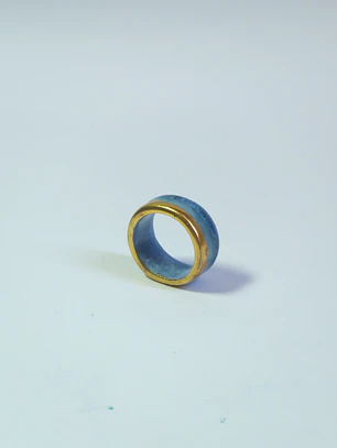 Anillo porcelana espuma azul talla 20