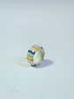 Anillo porcelana rayas de colores madreperla talla 22 - Miniatura 2